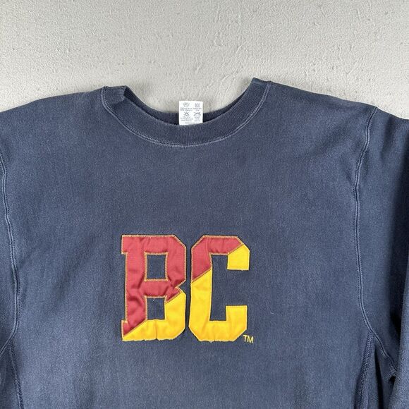 90s Champion Reverse Weave Sweatshirt Men’s XXL Blue Pullover Boston College - Picture 8 of 16